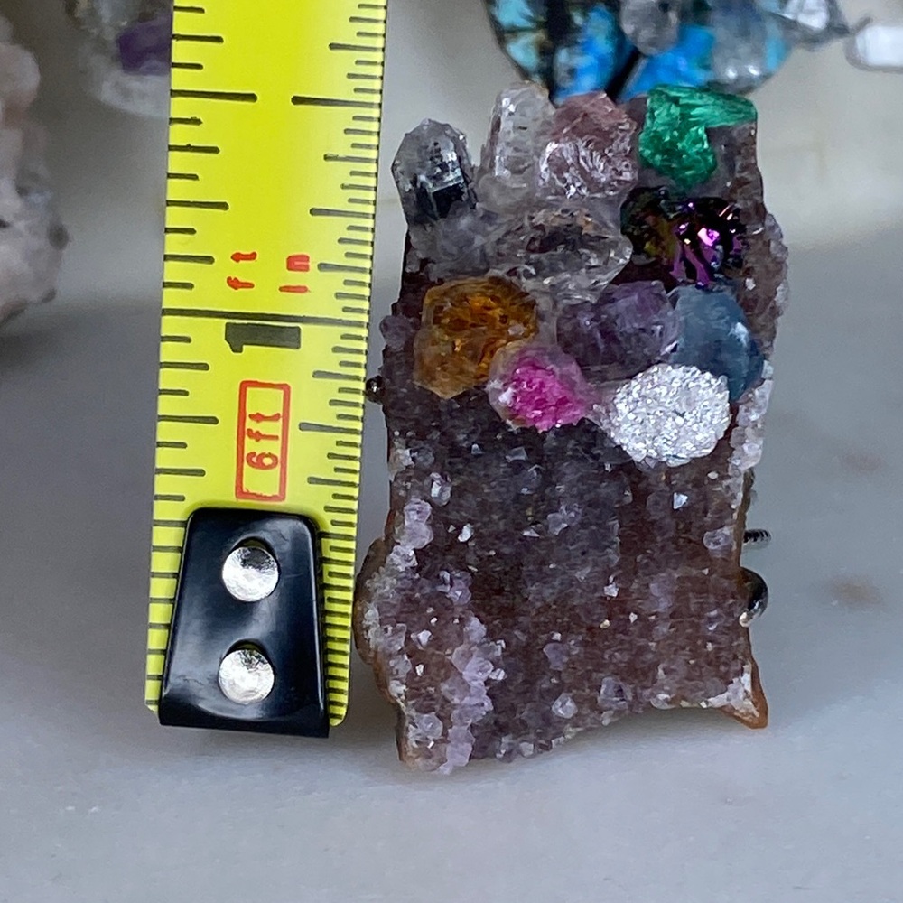 Handcrafted Multicolor Crystal Cluster Ring - Sta… - image 7